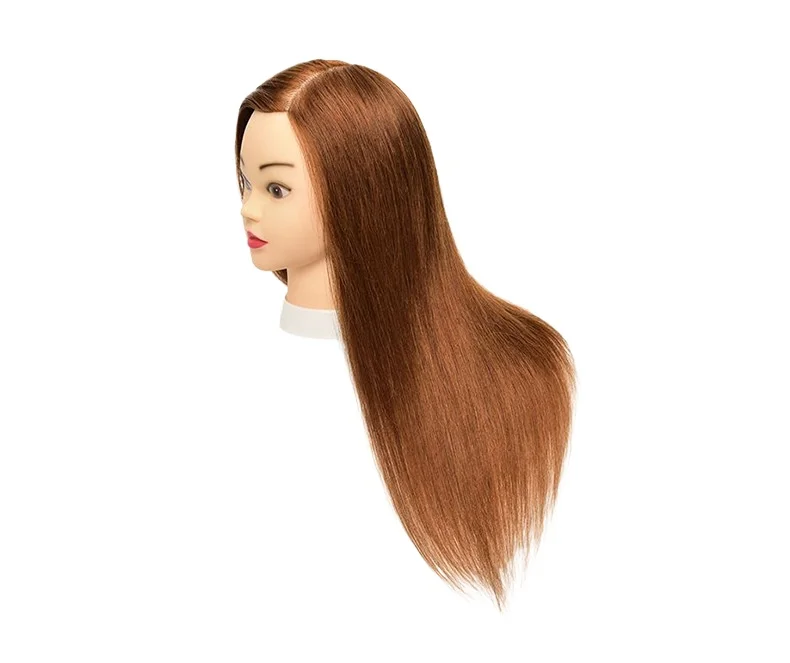 

Manequin Head 100%Human Hair Realistic Doll Heads Hairdressing Practice for Dye Bleach Hot Curl Braiding Training Head Mannequin