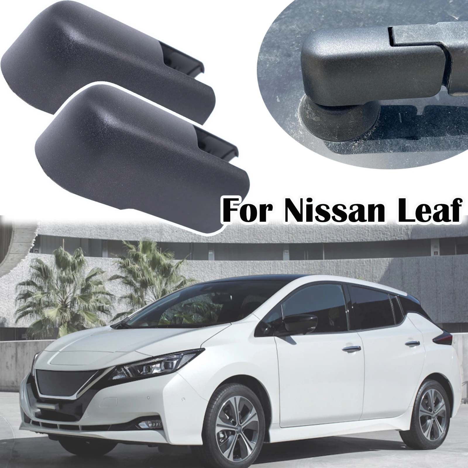 For Nissan Leaf ZE0 ZE1 2010 2011 - 2020 Cube Z12 Murano Z50 Z52 Quest RE52 Tiida Rear Windshield Wiper Arm Blade Rocker Cap