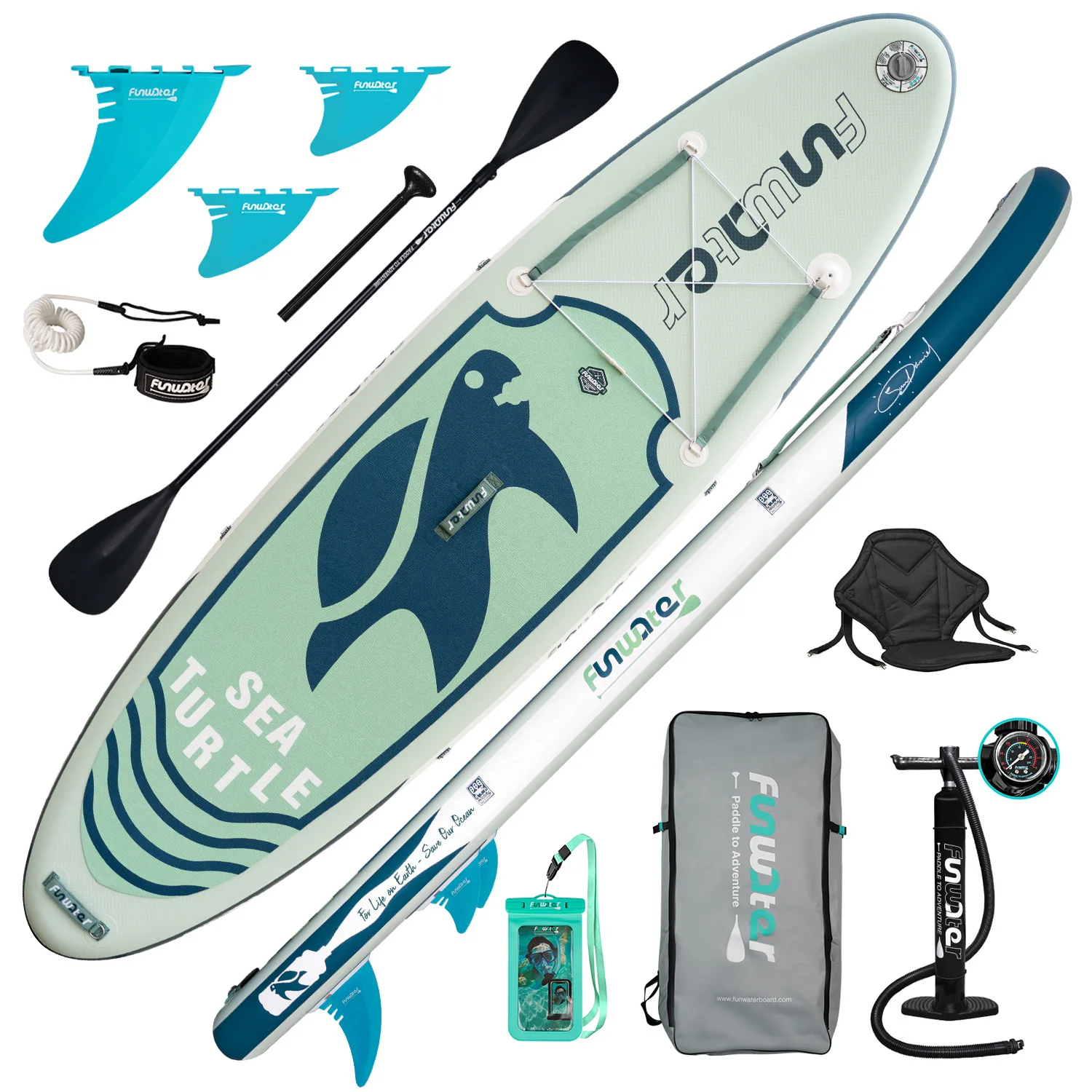 Surf Paddle Board Inflatable Surf Board SUP Water Skiing Paddle Board Complete Set of Accessories Water Skiing Board