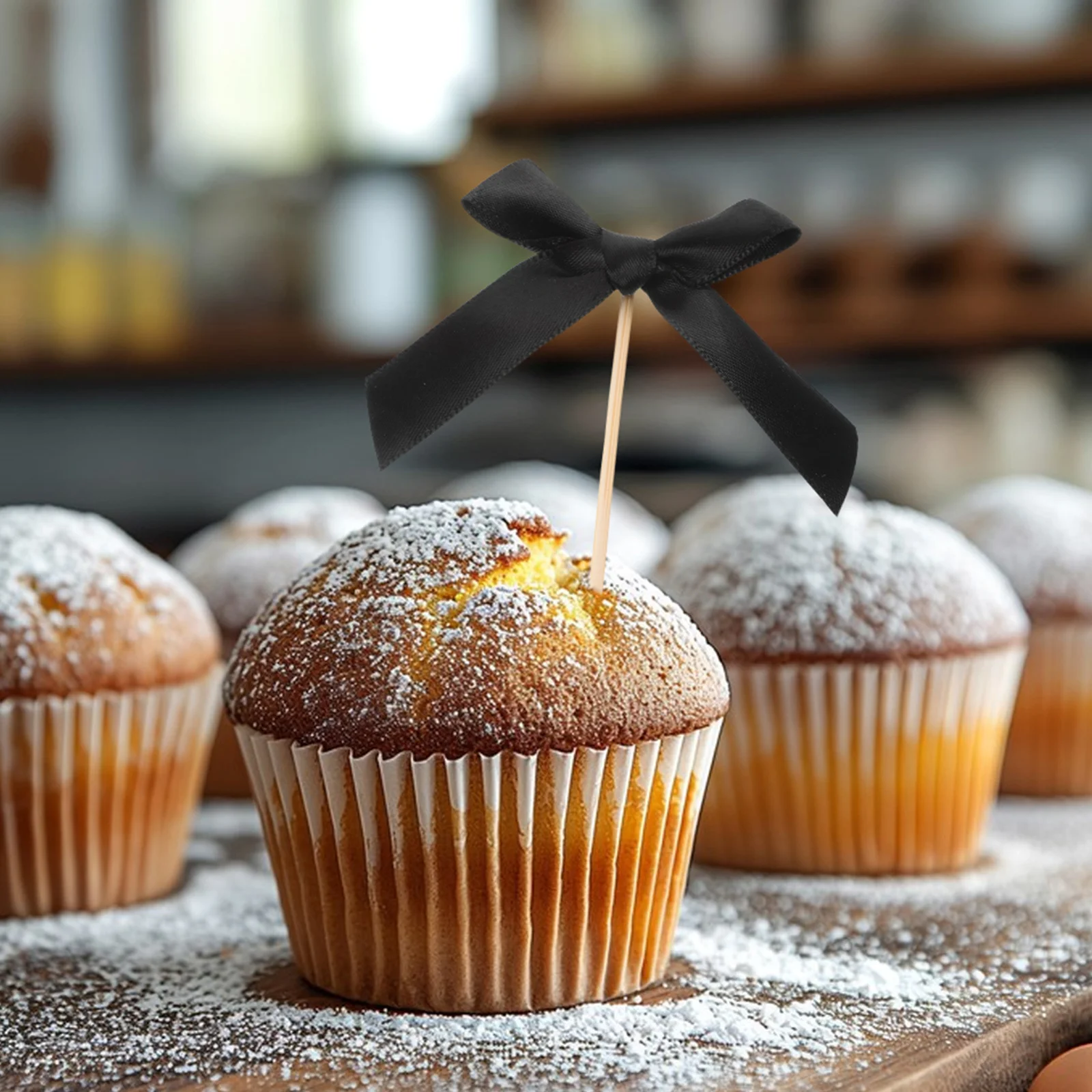 

20Pcs Bowknot Cake Toppers Functional Fruit Picks for Cupcake Decoration Birthday Party Wedding Celebration Dessert Presentation