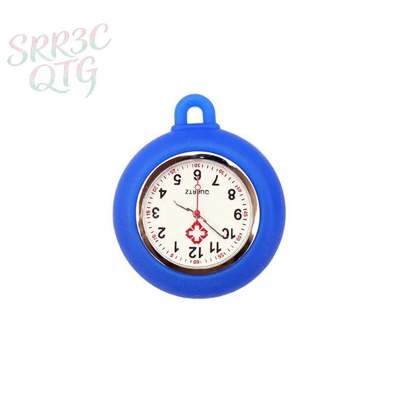 Hot Nurse Doctor Unisex Colourful Silicone Pocket Watches Clock Head Face Parts For Badge Reel Keychains Lanyards Key Rings Rope