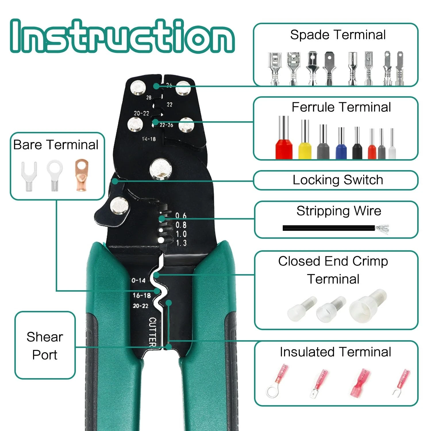 Multi-Function Mini Electric Terminal Crimping Pliers With Wire Stripping Cutting Hand Crimping Tool Multiple Connector