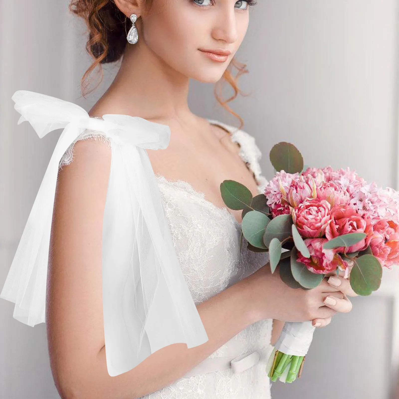 

1 пара съемных рукавов-бантов для свадебного платья, элегантный, легкий и удобный свадебный аксессуар для банкета