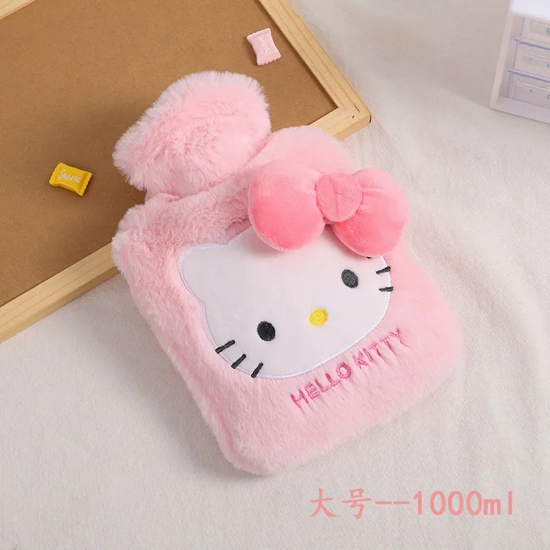 Kawaii Cartoon Kuromi Hello Kitty Heetwaterzak Leuke Pluche Waterinjectie Afneembare Warme Handen Opwarmen De Buik Heetwaterzak