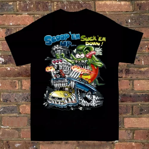 New Ed Roth Rat Fink Cotton Gift For Family Black Shirt S-345XL