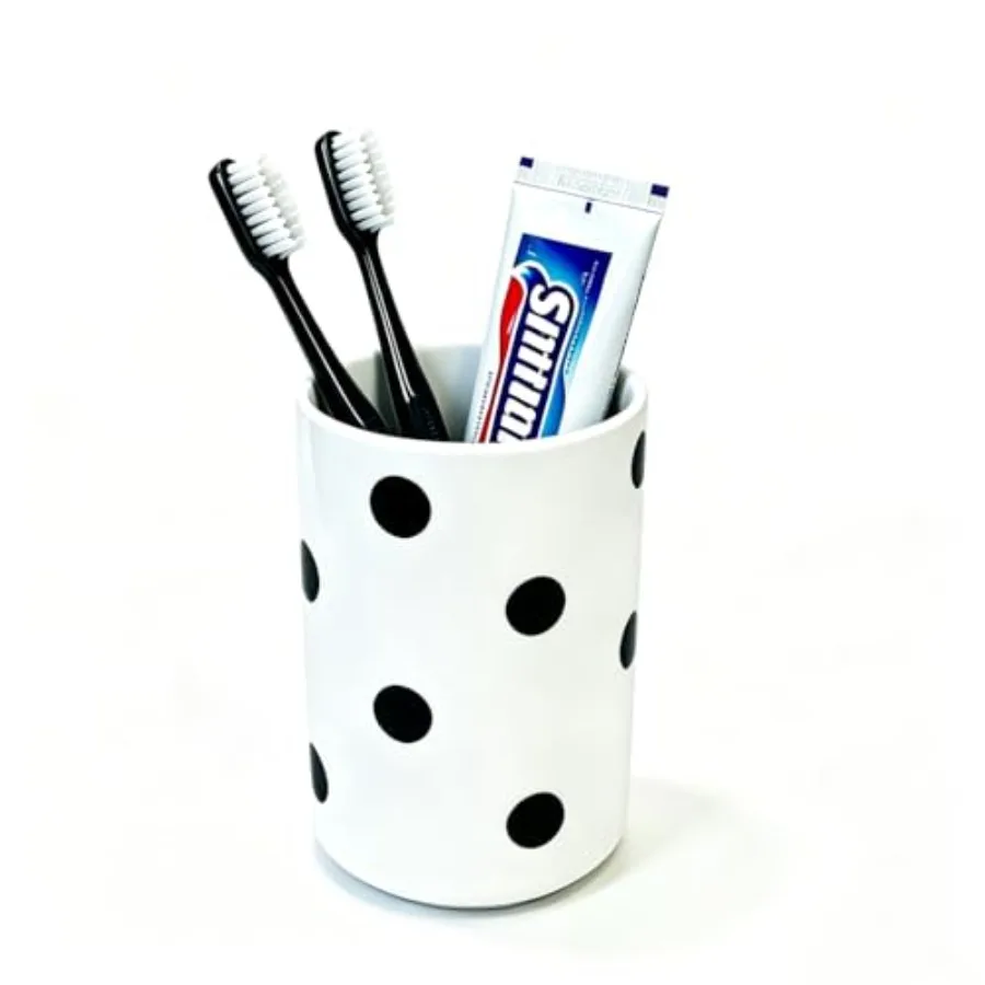 Toothbrush Holders for Bathrooms, Ceramic Toothbrush Toothpaste Holder Cute, White Bathroom Tooth Brush Cups Tumbler, Mouthwash