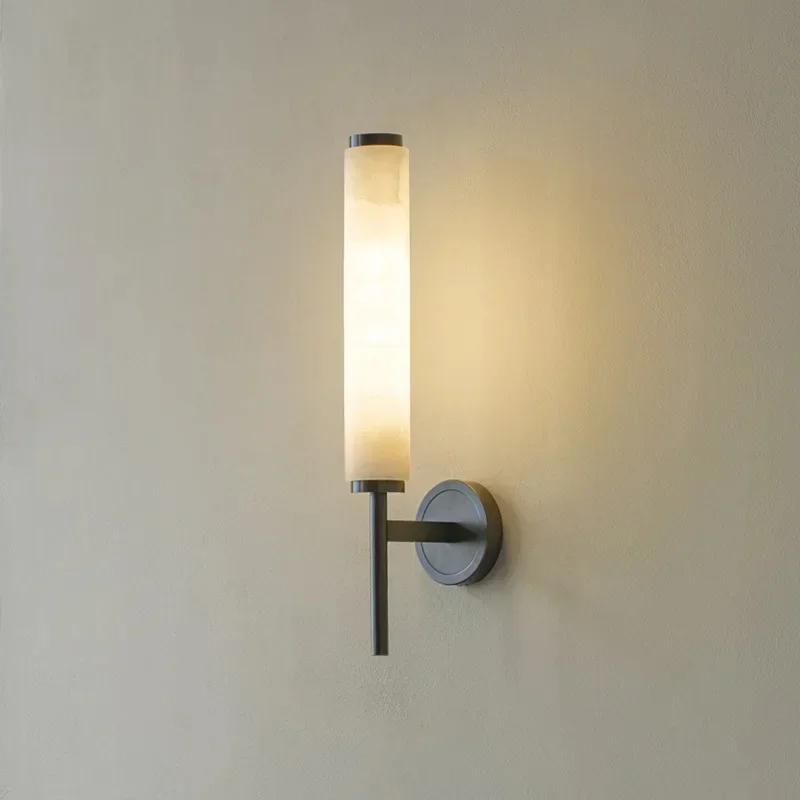 Modern Cylinder cloud stone LED Wall Sconce Long Tube Wall Lamp Indoor Bedroom Bathroom Living Room Home Decor Lighting Fixture