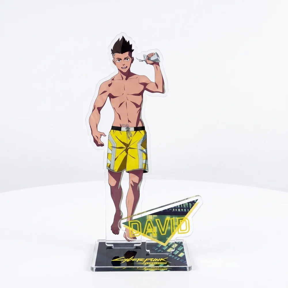 Anime Cyberpunk Edgerunners David Lucy Rebecca 15CM Acrylic Stand Keychain Figure Desktop Ornament Gift Table Display Decor