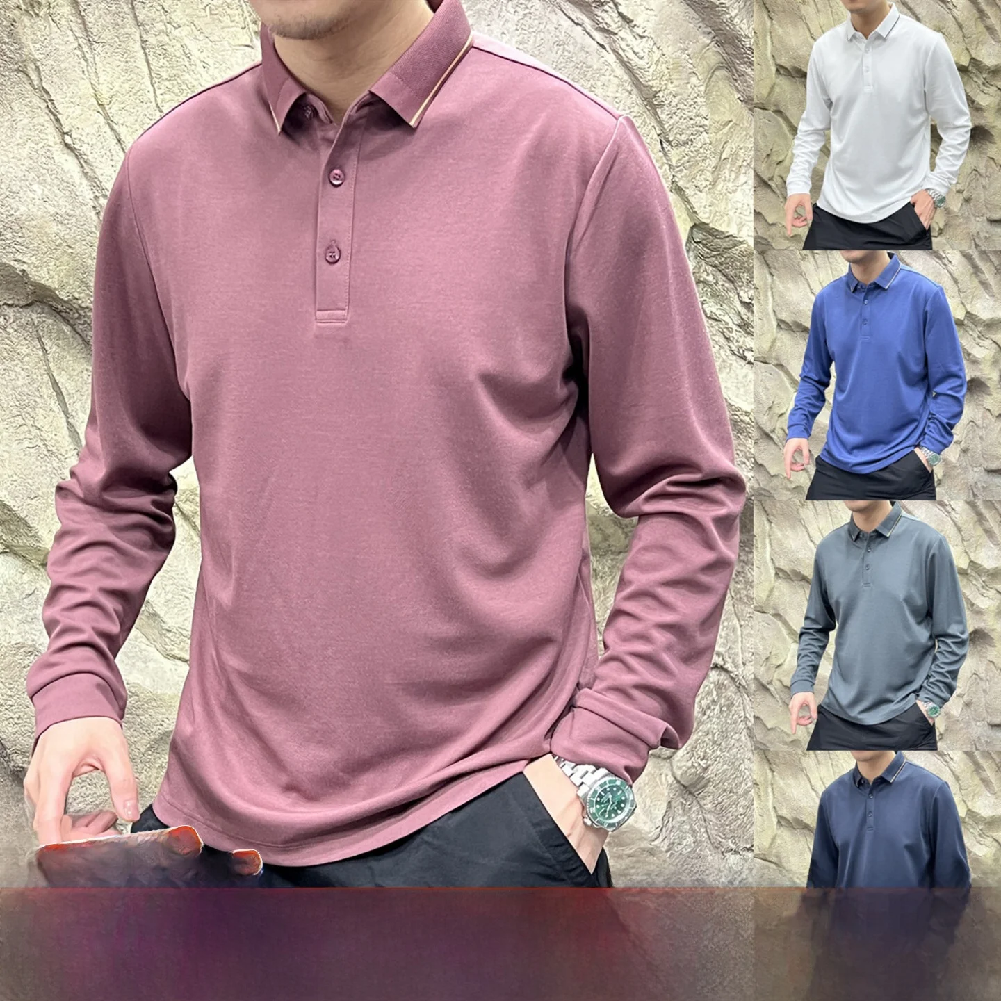 

Busin Sle Long Sve irt Silk Wool Blend Men's Faion Breathable Polyester Cotton Viscose Regular Fit irt