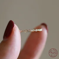 Bague géométrique en argent Sterling 925 plaqué or 14K pour femmes, Zircon scintillant, accessoire de bijoux de fête de mariage exquis et doux 1
