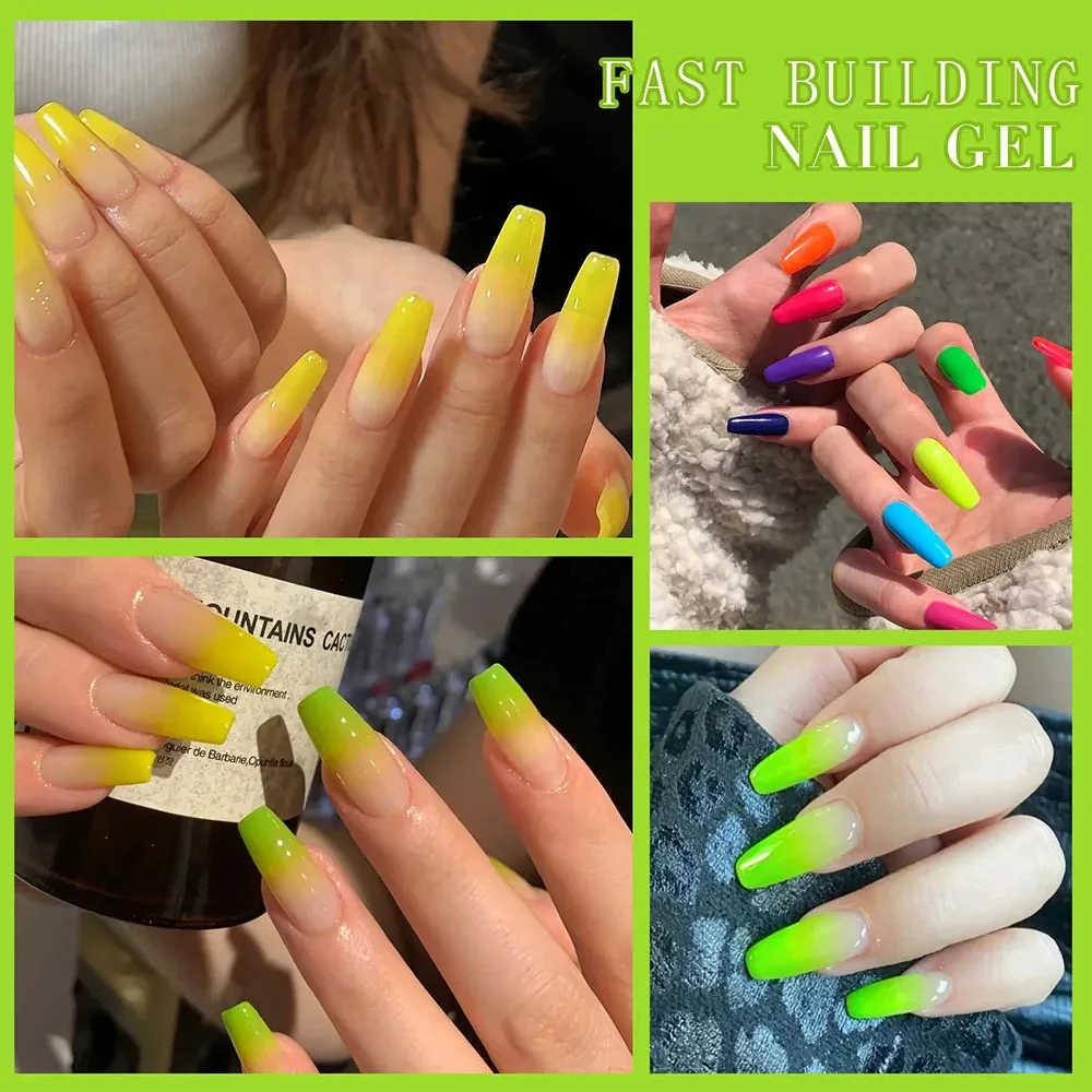 Nagelverlengingsgelkit, 12-kleuren verlenging Nagelverlengingsgelset Losweken UV-gel voor alles in één kit Builder Nagelgel Cadeau