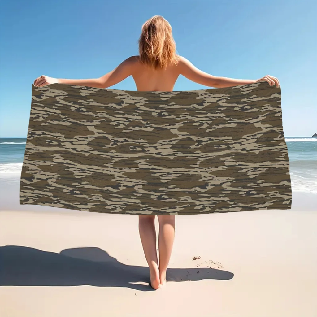 Everything Bottom Lands Camo Beach Towel  Poncho Bathing Towels Cover-ups Quick Dry Sand Free Yoga Spa Gym Pool