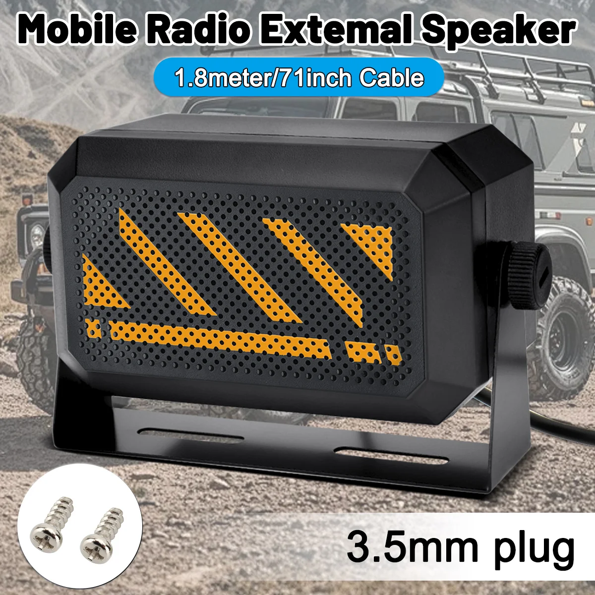 

ABBREE KES-3 Plus Moblie Radio External Speaker 3.5mm Plug Long Range Clear Sound Compatible with Most CB Radios Moblie Radios