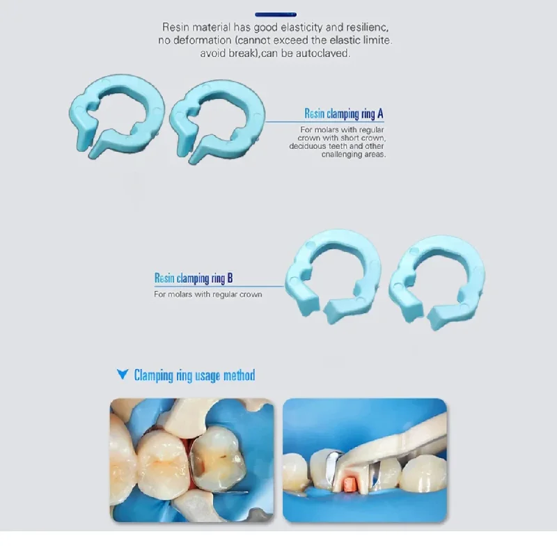 4PCS/Set Dental Resin Clamping Ring Dentistry Separator Ring Sectional Contoured Metal Matrices Holder Matrix Fixed Clamp Tools
