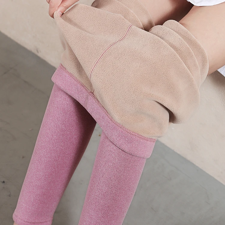 

2024 Women's Autumn Winter New Lambswool High Waist Pant Female Thermal Underwear Slim Pants Ladies Warm Solid Leggings E71