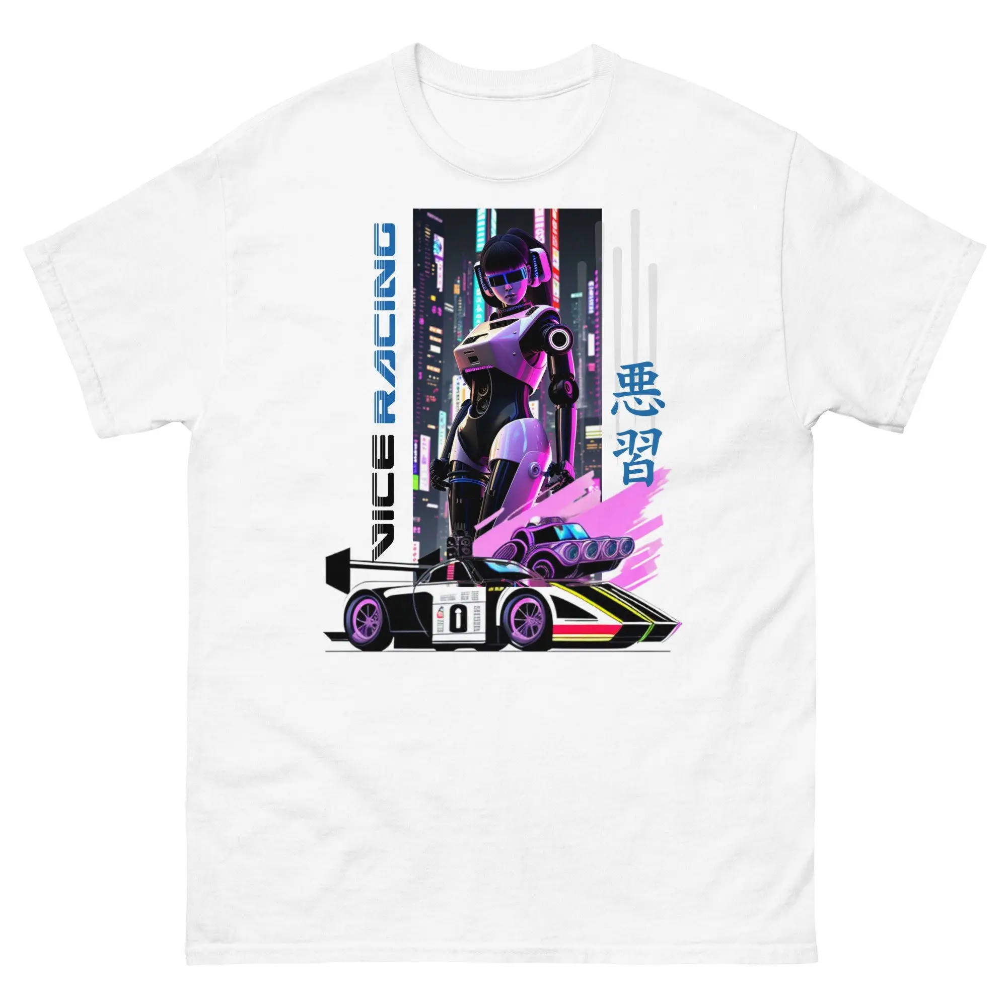 Neo Tokyo Futuristic Cyper Punk Race Car Driver T shirt