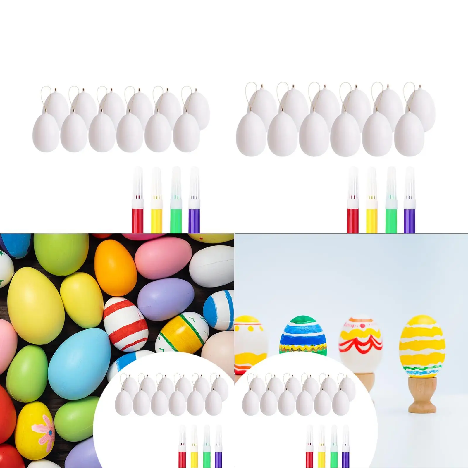 12Pcs Unpainted Easter Eggs White Easter Eggs for Kindergarten Classroom