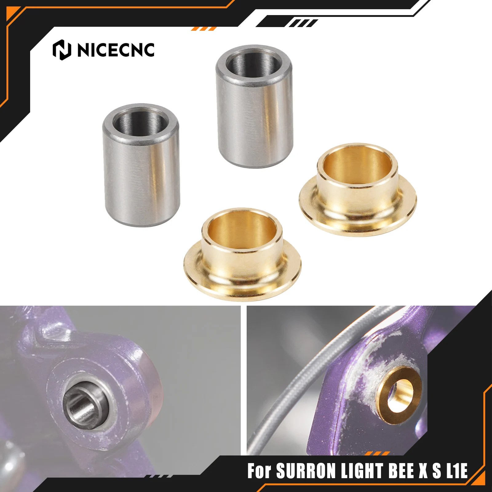 

NICECNC For Surron Light Bee X Rear Swingarm Frame Hole Bushings For Sur-Ron Light Bee S L1E For Segway X160 X260 Electric Bike