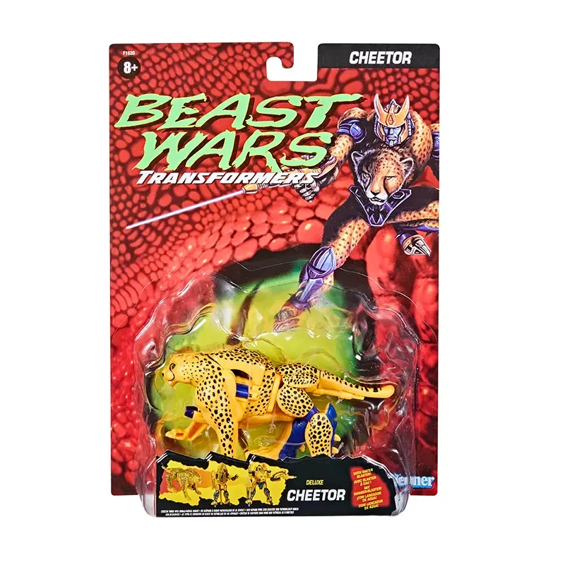 Transformers Beast Wars Deluxe Cheetor Anime Action Figure, Modelo de ornamentos originais, Presentes de brinquedo, 12cm, Em Stock