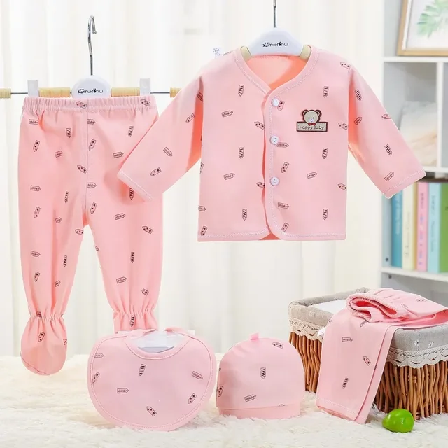 4138-8c78cb.jpg 5-Piece Baby Clothing Set – Cotton Hedgehog Newborn Outfit (0–3M, Spring/Autumn)