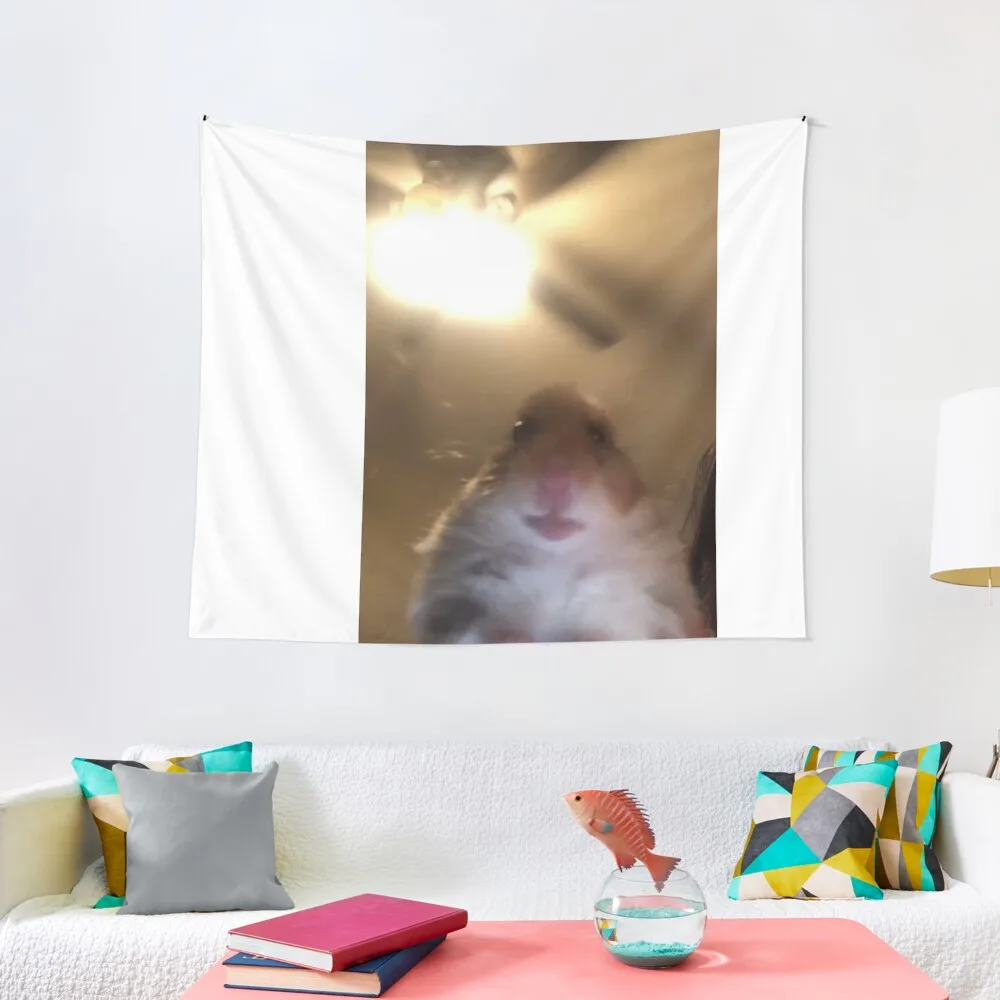 staring hamster meme Tapestry Wall Tapestry Room Decorator Bedrooms Decorations Decoration Wall