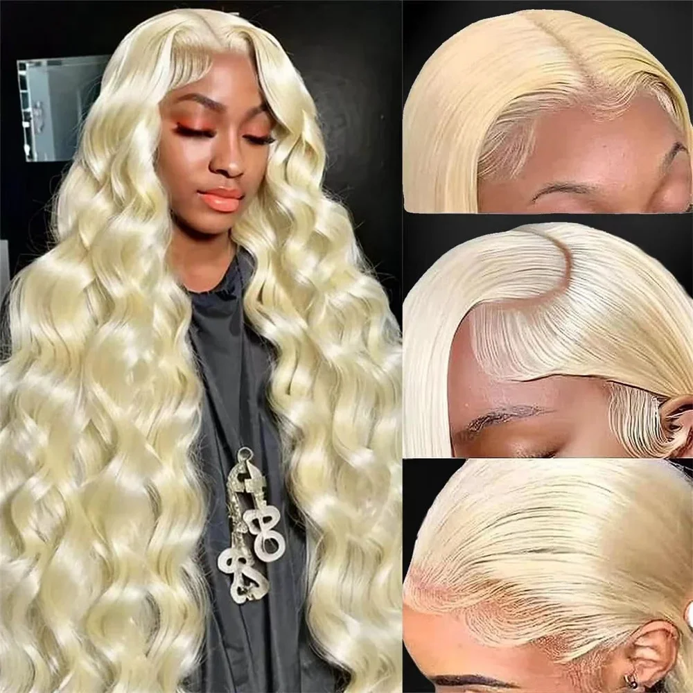 200 Density 613 Blonde 13x4 13x6 Full Frontal HD Transparent Lace Colored Body Wave Human Hair Wigs Lace Front Wigs 34 36 Inch