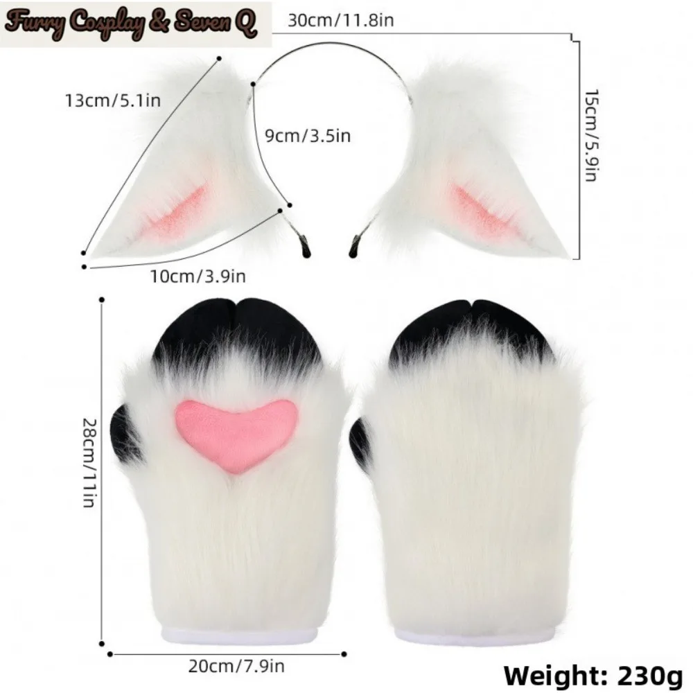 Simulated Sheep Ear Headband Plush Sheep Hoof Gloves Cosplay Comic Show Dress Up Party Headgear