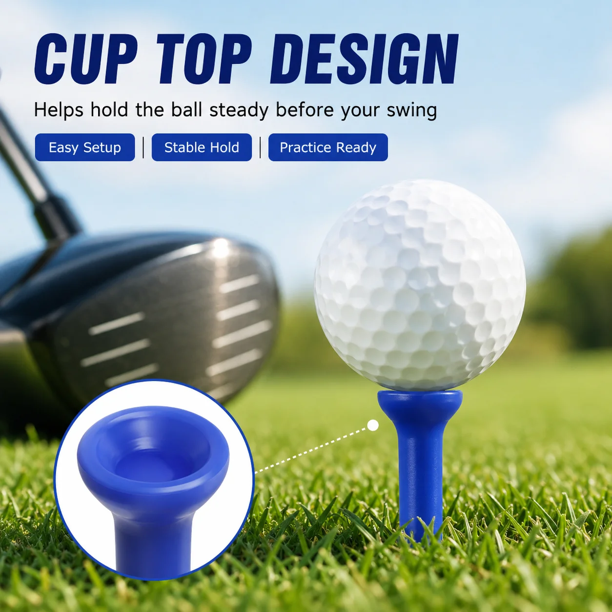 100/150 Pcs Plastic Golf Tees Set, 54/70/83mm Mixed Color Cup Golf Ball Tees for Driver, Woods, Irons, Golf Practice & Course