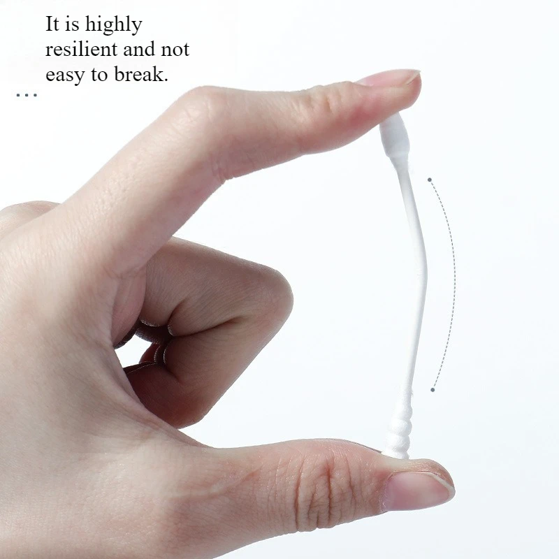 Colorful Makeup Remover Cotton Swabs Double Headed Spiral Pointed Tips for Eyeliner Cleaning and Cosmetic Application