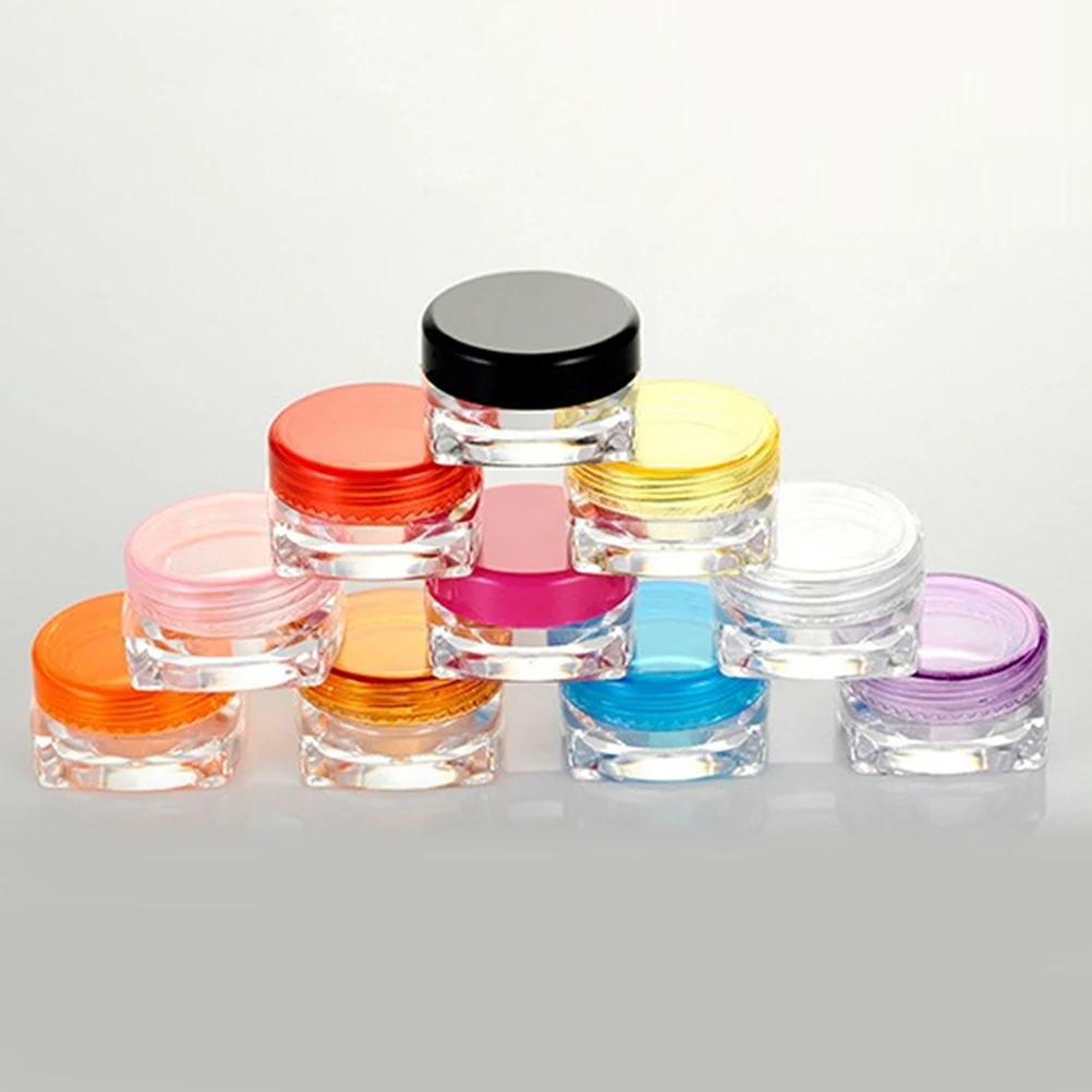 1Pcs transparent small square bottle 5g Cosmetic Empty Jar Pot Eyeshadow Lip Balm Face Cream Sample Container