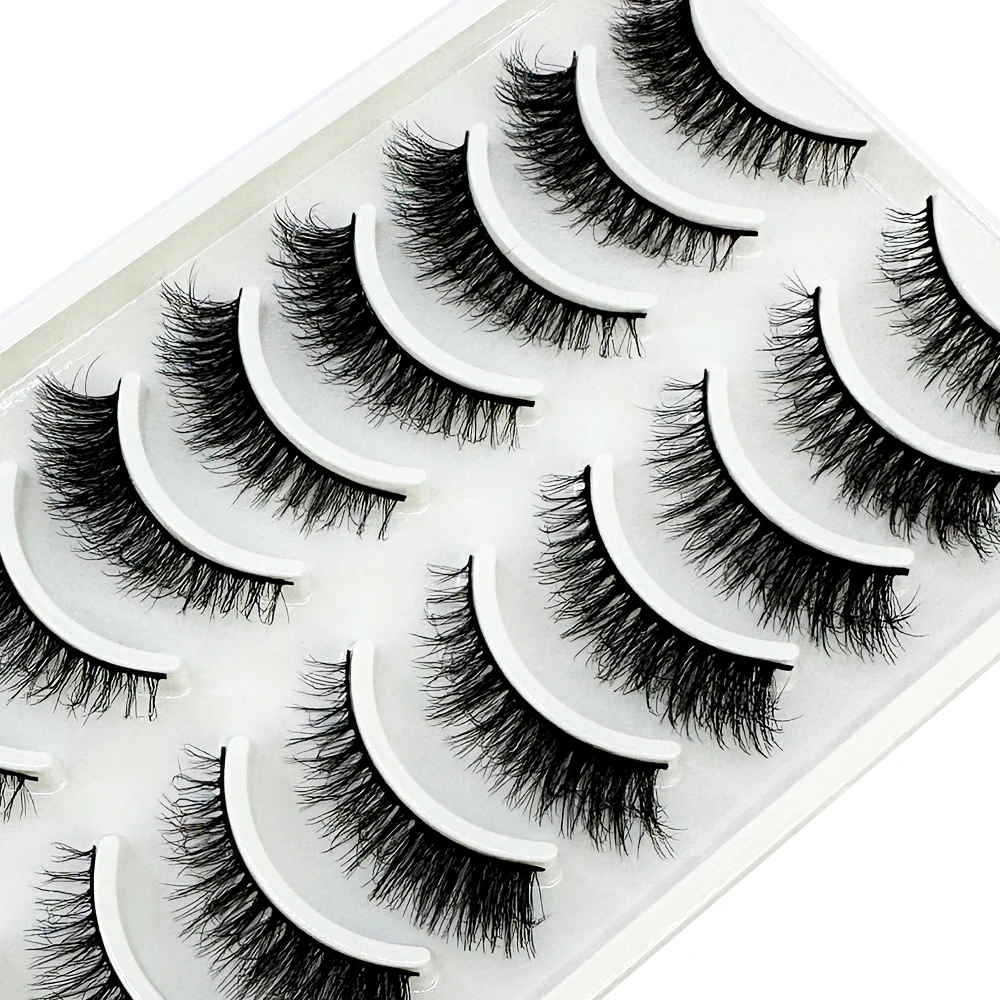 10pairs Eyelashes 3D Mink Natural False Lashes Fake eyelashes Fluffy Soft Cross eye Lashes Wispy Eyelashes Extension Makeup kit