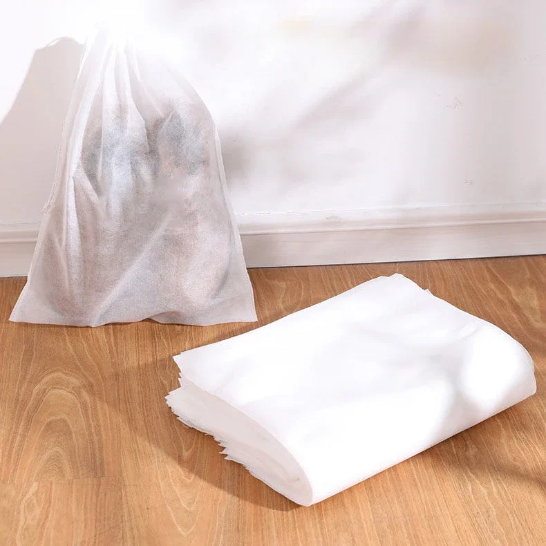 Portable Footwear Organizer Travel Storage Bag Nonwoven Transparent Drawstring Environmental Bag Dustproof Shoe Covers