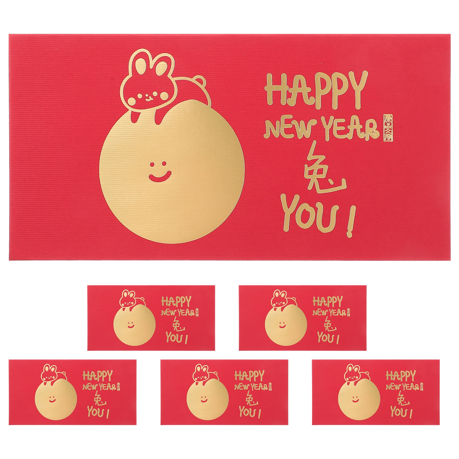 

6 Pcs Year of The Rabbit Red Envelope Decorations Party Gifts Cartoon