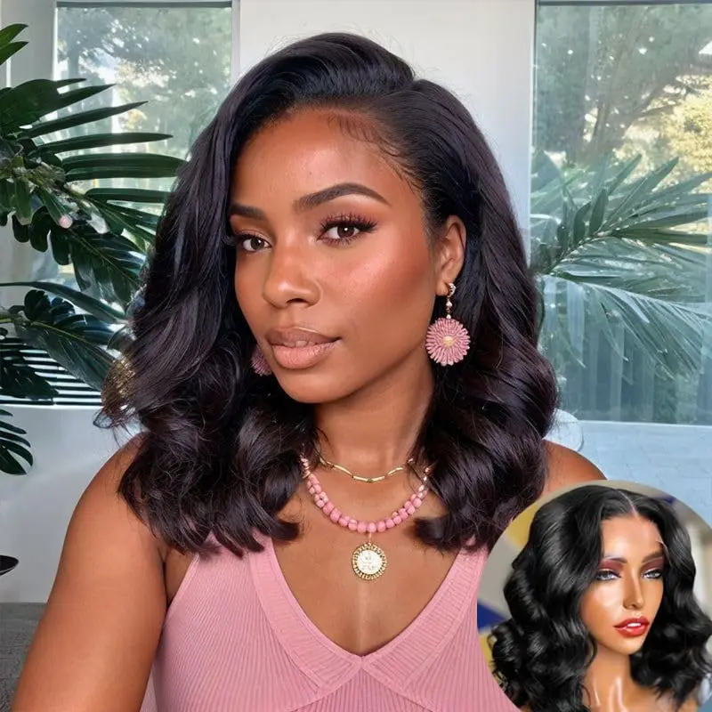 Highlight Color Bob Wig Body Wave 4/27 Ombre Brown 13x4 Lace Frontal Wig Transparent Lace Wigs Pre Plucked For Black Women