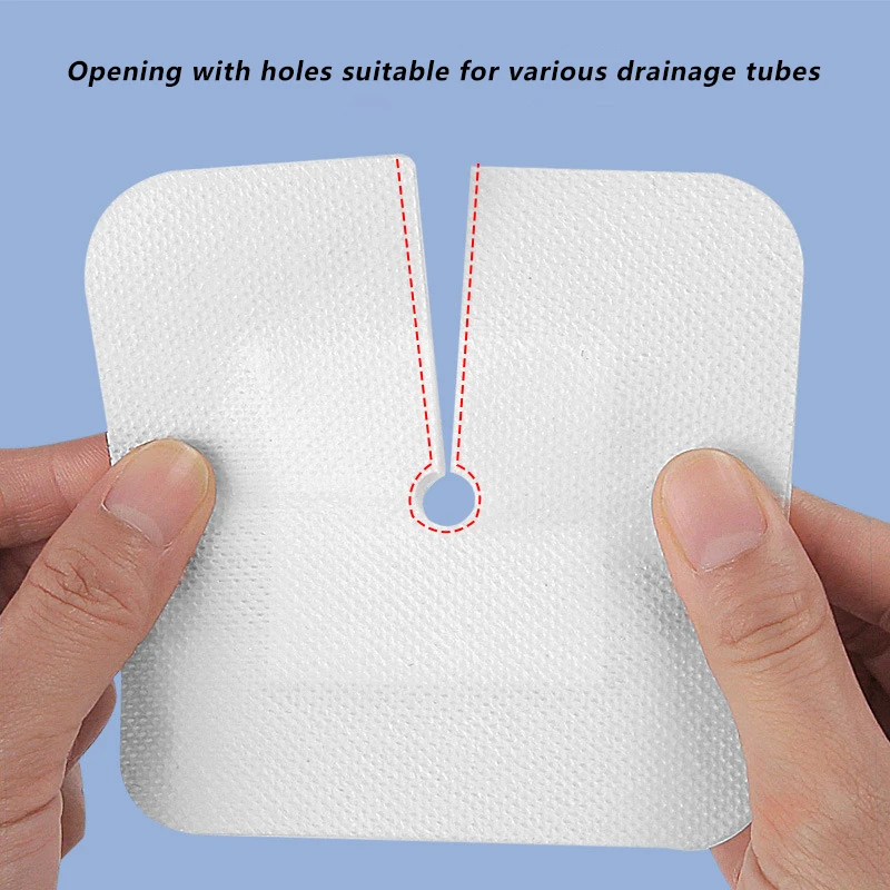 5/10Pcs Drainage Tube Sterile Applicator Peritoneal Dialysis Catheter Bile Duct Nephrostomy Gastric Tube With Hole Sticker Fixed
