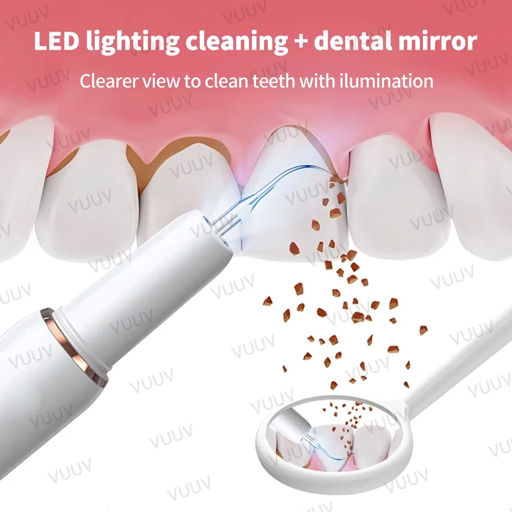 VUUV Ultrasonic Teeth Cleaner Women Tartar Remover Stain Eraser Multi Gear Type-C Rechargeable Portable Oral Care Tool - view 5