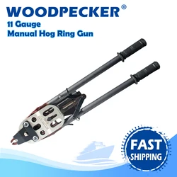 WOODPECKER W-C50 11 Gauge Heavy Duty Hog Ring Gun , Fits 45mm Crown Hog Ring Staples, for Wire Cages, Fencing