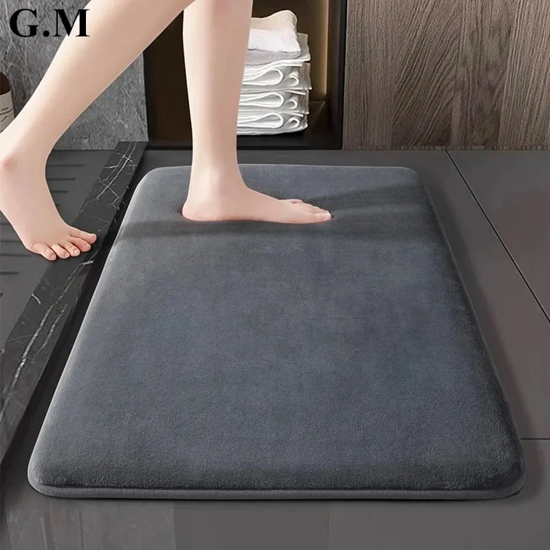 

Anti Slip Mats Soft Thickened Memory Foam Bath Rug Coral Fleece Super Absorbent Floor Mat Kitchen Living Room Bathroom Door Mat