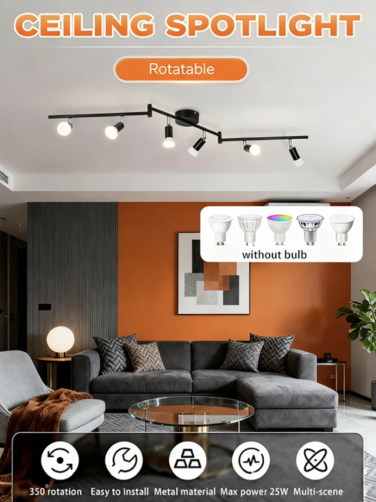 

Modern ceiling light LED Ceiling Lamp GU10 Spotlight Wall lamp 110V 220V EU Plug Wall Light Sconces for Bedroom living room