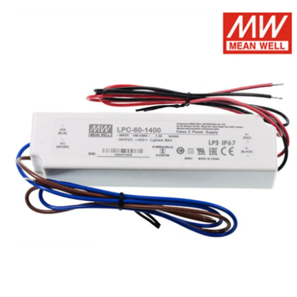 

Meanwell LPC-60-1400 Switching power supply LED driver constant current Single output 60W 1400mA for 1pcs CXB3590 COB LED