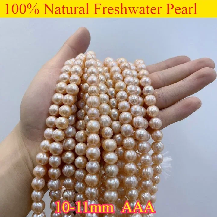 10-11 مللي متر AAA الطبيعية الأبيض الأرجواني البرتقالي المياه العذبة حريري السلس اللؤلؤ جولة الخرزة مجوهرات جعل عقد دي اي واي سوار إكسسوارات #5