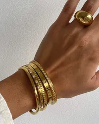 Mode Punk Gold Farbe Armreifen für Frauen Männer Trendy Edelstahl Metall Armbänder Böhmischen Schmuck Zubehör Geschenk Großhandel