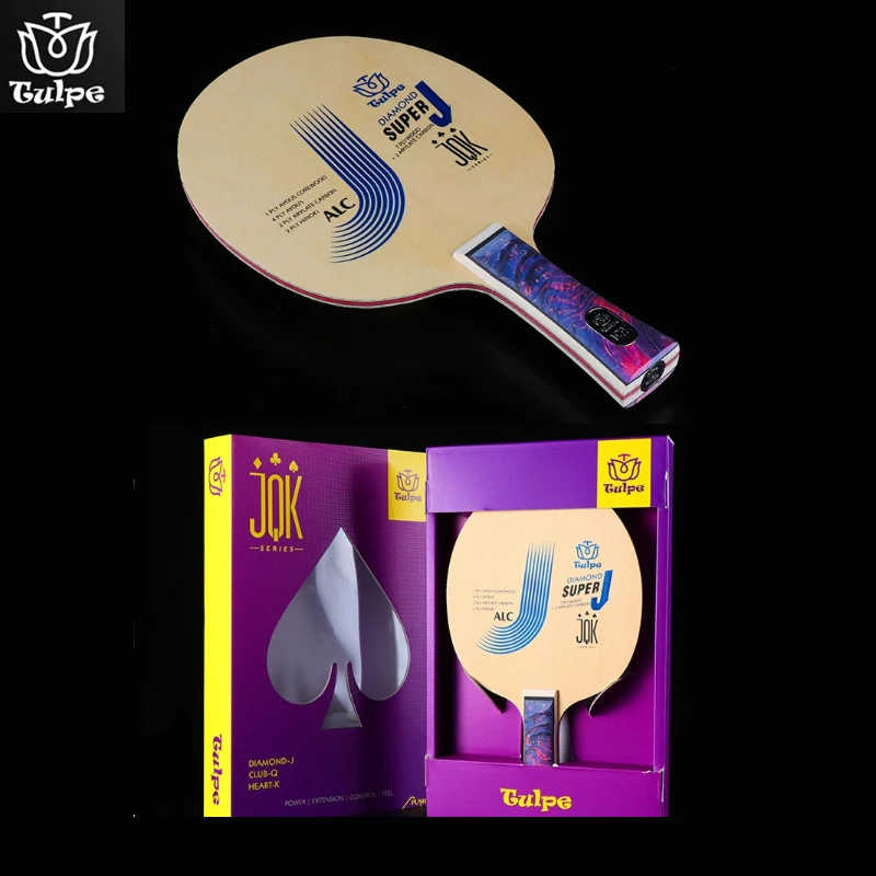 9Ply TULPE Table Tennis Racket Cypress Wood Carbon High Elasticity Ping Pong Paddle FL/CS with Box Advanced Training Blade