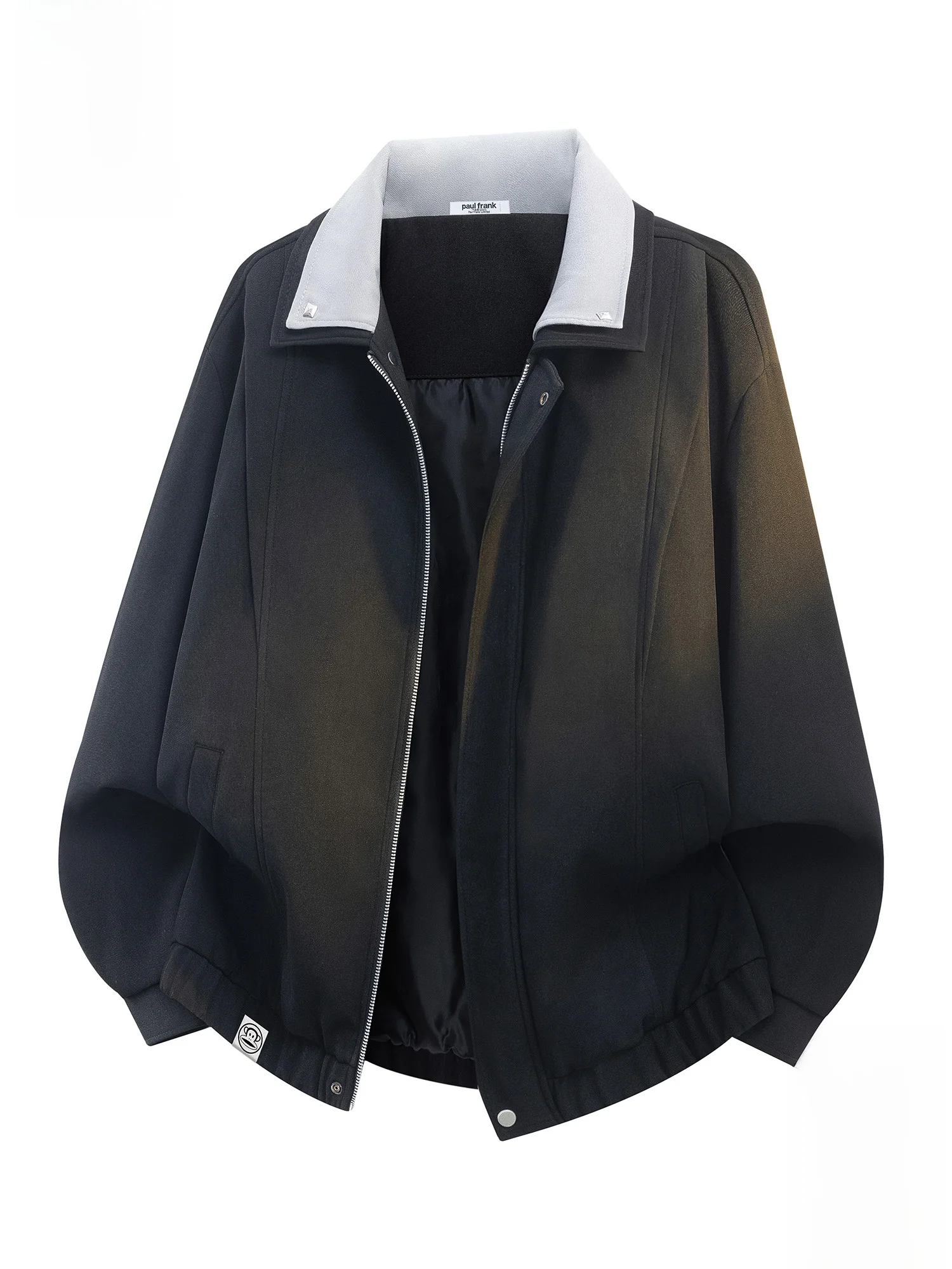 

PaulFrank Monkey Destructed Patchwork Work Jaet Men's Casual Color Blo Collar Coat Spring Leisure Outerwear