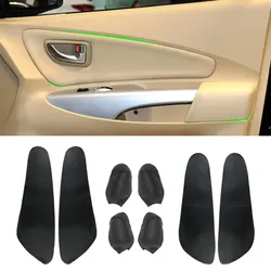 For Hyundai Tucson 2006 2007 2008 2009 2010 2011 2012 2013 Car Microfiber Leather 4pcs Door Armrest Panel Cover Protective Trim