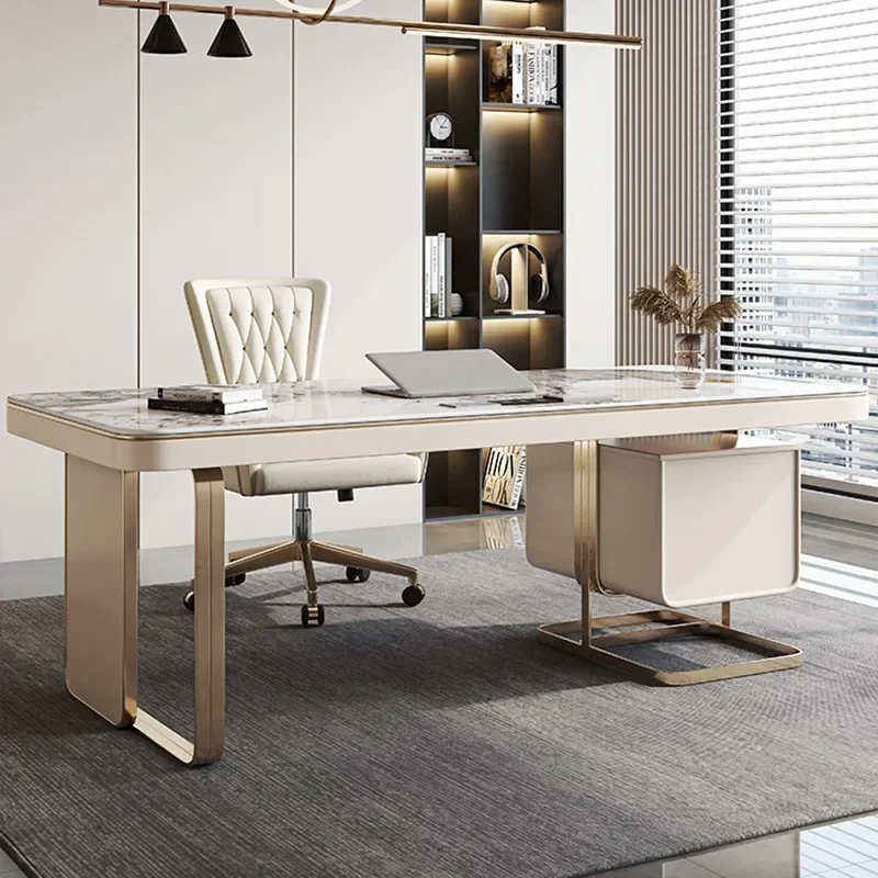 Writing Table High-end Slate Luxury Modern Office Desks Designer Desktop Office Table And Chair Set Simple Biurko Computer Desk