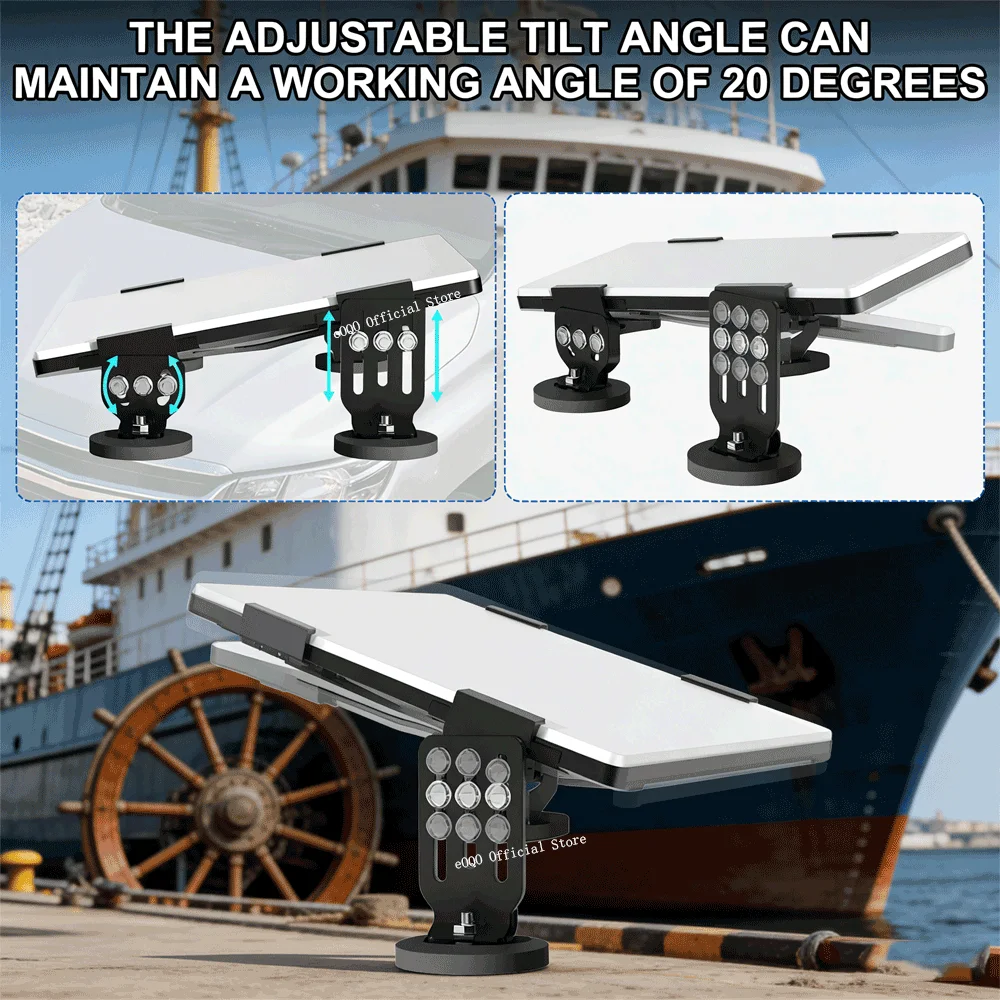 Starlink Mini (V4) Roof Mount, Angle-Adjustable Adapter, with 4 Magnetic Bases, Flat Heavy-Duty Metal Mount for RV Car Yacht