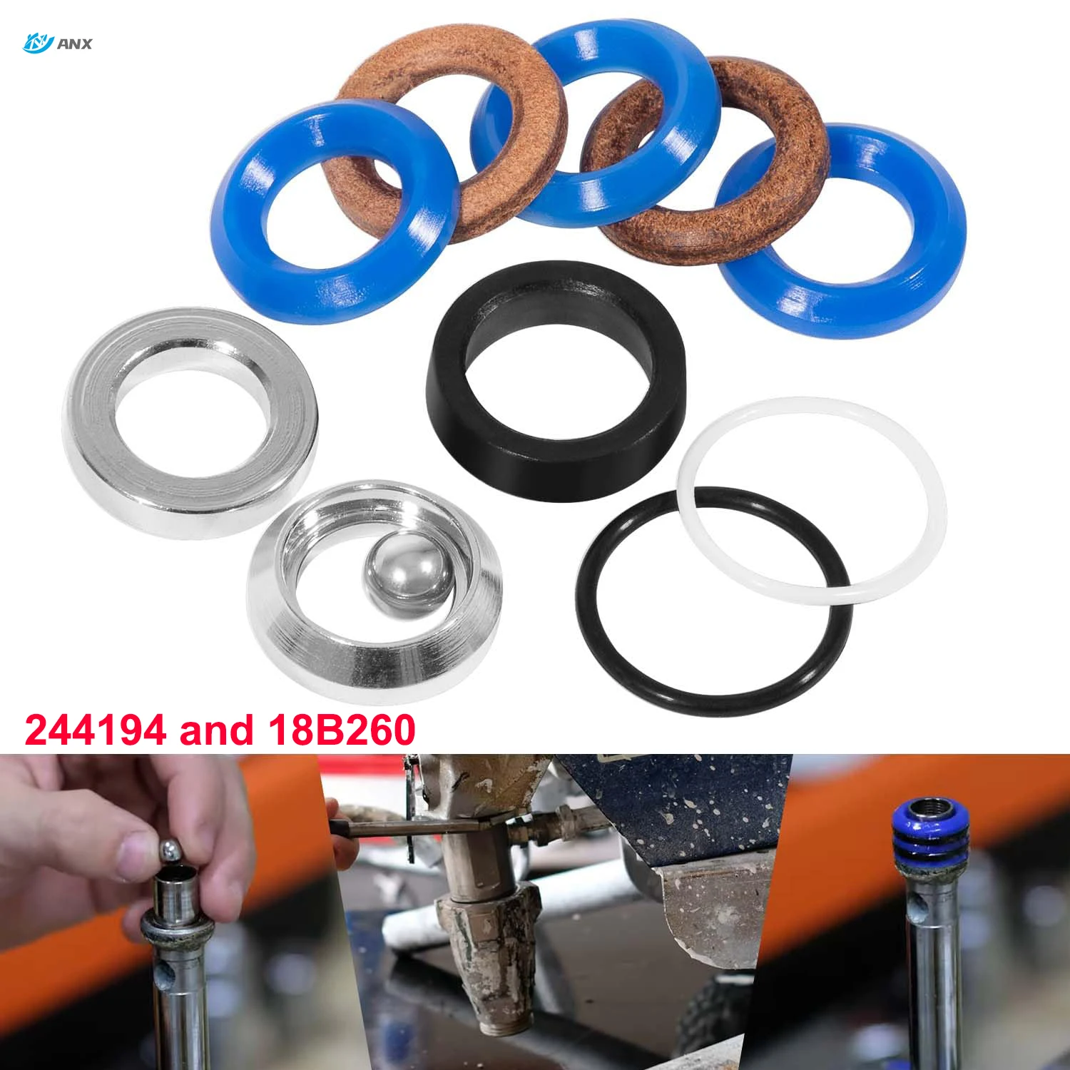 244194 Ремкомплект насоса для безвоздушного распылителя краски Graco для Graco 390 для Ultra 395/495/595 для Finish Pro 390/395 18B260 244194 Ремкомплект насоса для безвоздушного распылителя краски Graco для Graco 390 для Ultra 395/495/595 для Finish Pro 390/395 18B260