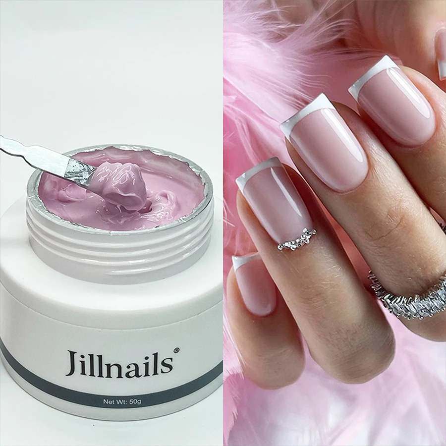 Jillnails Jelly Gel Nails Builder UV-Gel 50 g für Nagelverlängerung, harte, weiche Creme, UV-LED 50 ml