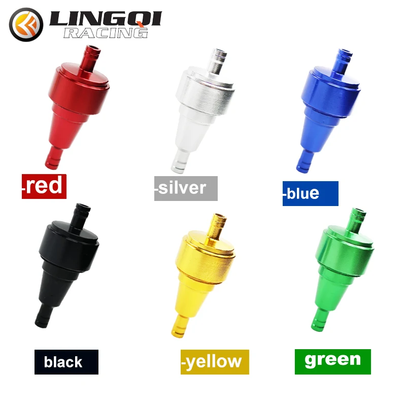 LINGQI Pit Dirt Bike Oil Filter Motorcycle Fuel Petrol Gasolines Filter Aluminum Alloy Universal for Most Off-Road Motocross